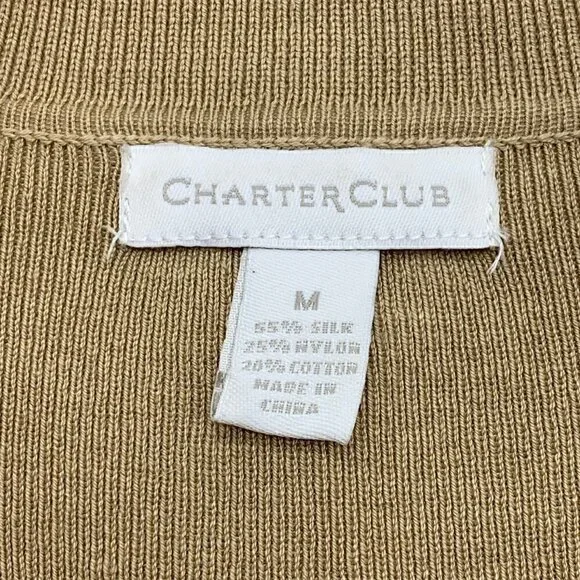 🎉Charter Club Tan Long Sleeve Collared Top🎉 - Picture 4 of 5
